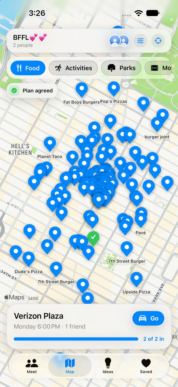 Map of fair places with the agreed plan