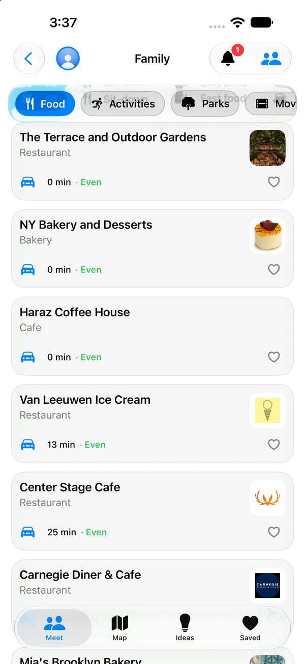 Restaurants with each one&rsquo;s drive time